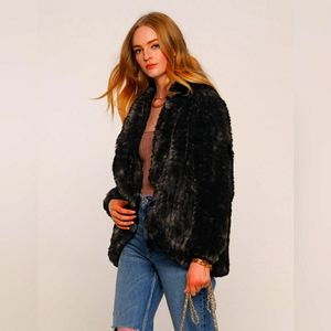 Faux fur cardigan small